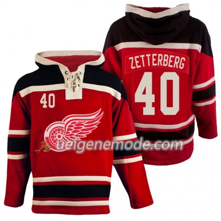 Herren Eishockey Detroit Red Wings Henrik Zetterberg 40 Rot Sawyer Hooded Sweatshirt
